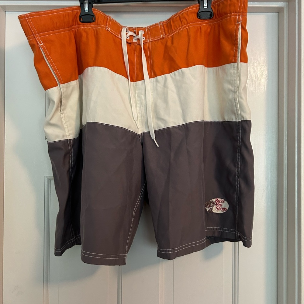 Bass Pro Shops Orange and White Board Shorts
